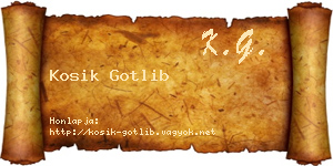 Kosik Gotlib névjegykártya